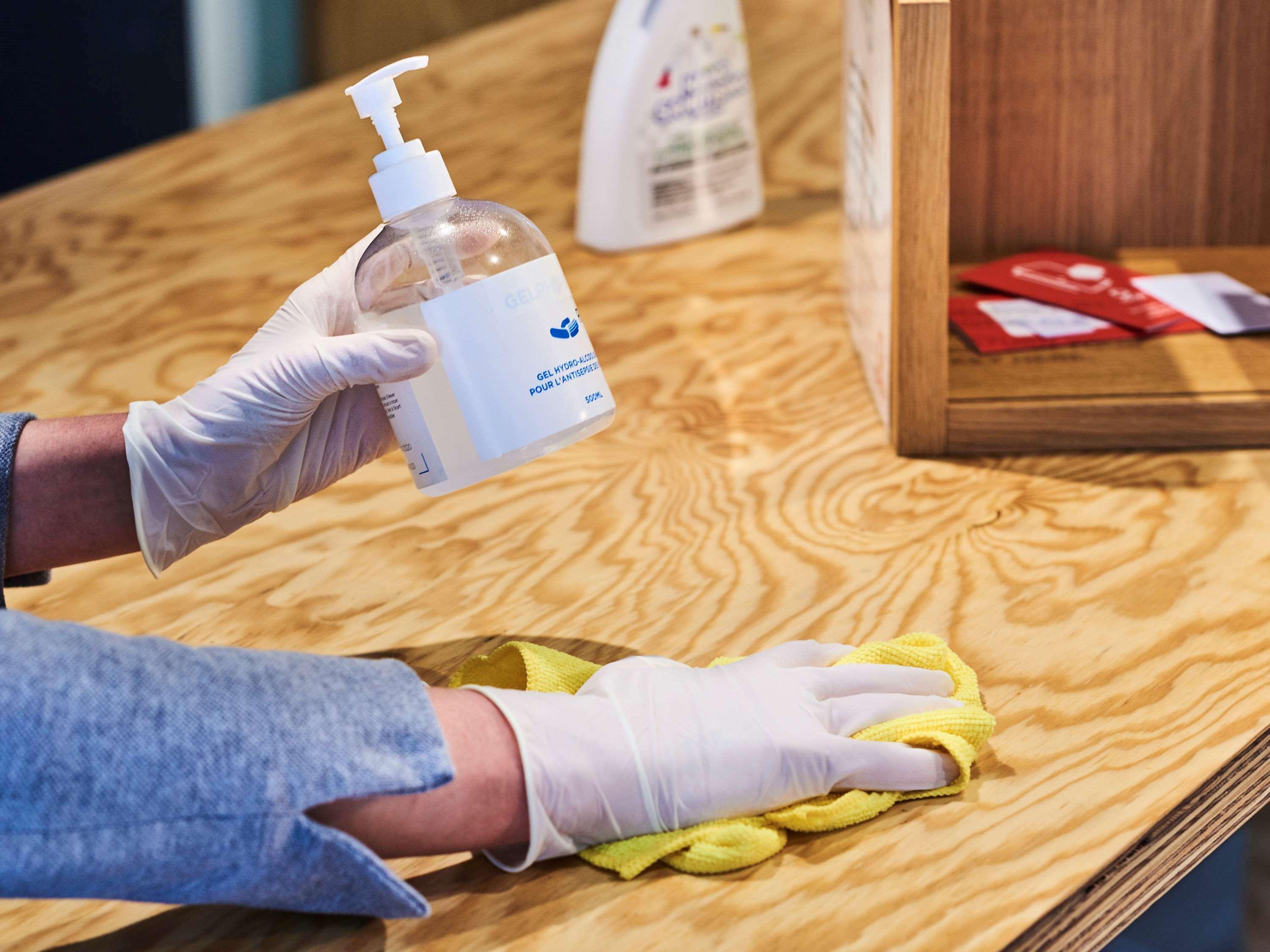 Novotel Chennai Sipcot Экстерьер фото Disinfection of a table with a disinfectant